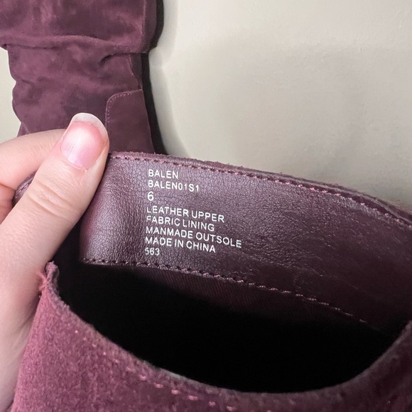 Steve Madden Balen Leather Suede Knee High Slouch Boot Burgundy 6 - Picture 16 of 16